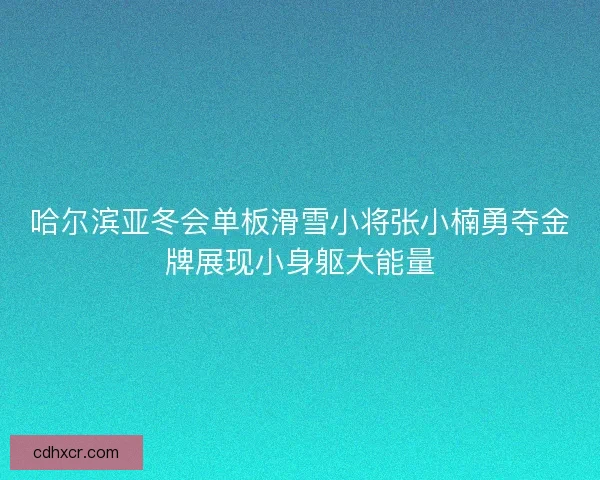 哈尔滨亚冬会单板滑雪小将张小楠勇夺金牌展现小身躯大能量