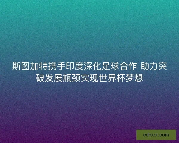 斯图加特携手印度深化足球合作 助力突破发展瓶颈实现世界杯梦想 斯图加特携手印度深化足球合作 助力突破发展瓶颈实现世界杯梦想